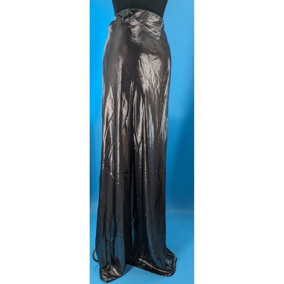 WAYF Selena stunning metallic gunmetal maxi skirt NWOT‎ - Picture 3 of 4